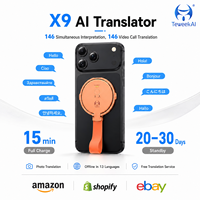 Dispositif de traduction IA X9, 146 langues, appels vocaux et vidéo, photos, fonction hors ligne, assistant portable pour les voyages et les affaires