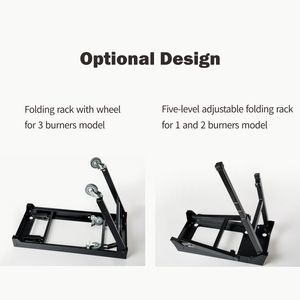 Mini BBQ Grill d'extérieur <span class=keywords><strong>Plancha</strong></span> à <span class=keywords><strong>gaz</strong></span> GPL en acier inoxydable à 2 brûleurs avec design pliable en <span class=keywords><strong>fonte</strong></span> galvanisée pour usage alimentaire - Product Image 6