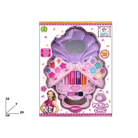 Ensemble de maquillage miniature en plastique Perla pour filles de 4 à 6 ans avec miroir et couleurs 34x25 cm Jouet Valeria