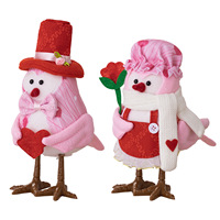 Nouvelle décoration de bureau lumineuse créative pour la Saint-Valentin, oiseau rose, figurine décorative pour événements