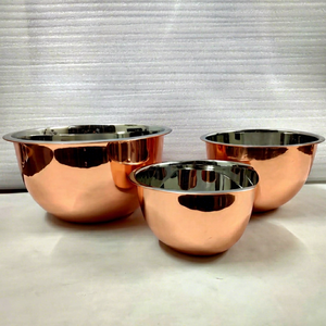 Ensemble de 3 bols à mélanger en acier inoxydable plaqué cuivre - Product Image 3