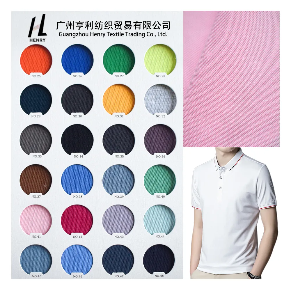 custom High Quality Soft Breathable Multi-colors 100% Cotton Knitted Pique Fabric Single Pique Polo Knit Fabric