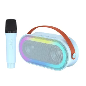 Máquina portátil personalizada para crianças e adultos, microfone Bluetooth sem fio, alto-falantes para festas, baixo e alta qualidade, lo in karaoke personalizado
