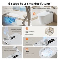 WC intelligent carré avec télécommande, capteur de pied, commande vocale IA, siège chauffant, fonctionnement automatique, S-Trap