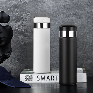 Stainless Steel Insulated Tumbler 20oz With <b>Tea</b> Strainer Travel Mug White Black Straight Cup For Office Home Vehicle - Product Image 1