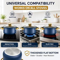 Ensemble de casseroles classiques en acier inoxydable 10 pièces, compatible avec les plaques de cuisson à induction, électriques et à gaz