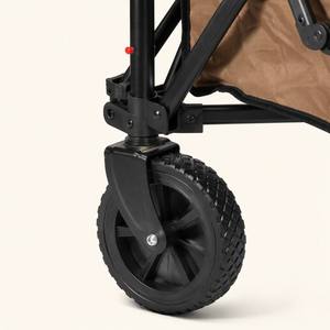 Chariot pliant robuste avec roulettes pivotantes à 360°, pliage en 3 secondes, cadre en acier, pliable, pour camping, plage, jardin, courses - Product Image 4