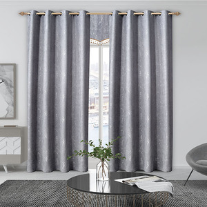 Cationic hiện đại màn màu xám bạc kim loại Jacquard Sparkle Polyester Vải phòng tối cửa sổ Rèm cho phòng khách - Product Image 3