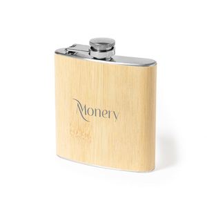Bamboo Pattern Stainless Steel Hip Flask 170Ml Customized Logo Business Drinkware With <b>Gift</b> <b>Box</b> Eco-Friendly Portable - Product Image 4