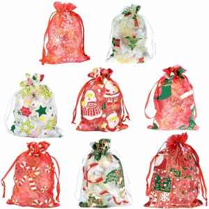 Bolsas de Organza Navideñas para Regalos, Joyas, Dulces, para Bodas, Fiestas, Navidad - Product Image 3