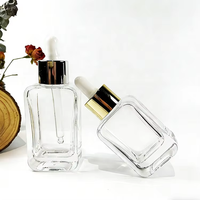 Nouvelles bouteilles compte-gouttes en verre transparent de 30 ml pour huiles essentielles cosmétiques et soins de la peau