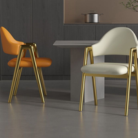 Chaises de salle à manger en cuir et métal modernes de haute qualité pour la maison, le bureau, l'hôtel, l'appartement et l'utilisation commerciale dans les restaurants