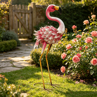 Statue de flamant rose résistante aux intempéries, grande sculpture de jardin pour extérieur, jardin, patio, pelouse, fontaine d'eau