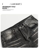 Jean baggy en denim pour homme, coupe droite, taille mi-haute, en coton foncé tissé sur mesure, écologique, style urbain, grande taille, ODM