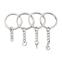 Porte-Clés à Anneau Fendu Personnalisable en Métal Promotionnel avec Chaîne à Vis, Anneaux de Jonction en Métal Couleur Argent, Accessoires de Chaînes de Porte-Clés