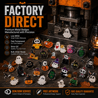 Badges promotionnels en métal personnalisés pour Halloween, événements, merchandising de marque, clubs, cadeaux de campagne, OEM, ODM, vente en gros directe d'usine