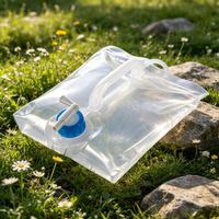 Sac à eau pliable, conteneur d'eau portable et pliable, stockage d'eau potable pour le camping et la randonnée en plein air avec poignée