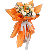 Papel de Regalo para Flores, Translúcido, Mate, Impermeable, con Borde Dorado, Doble Cara, de Película de PE, Ecológico, Hecho a Mano, en Oferta