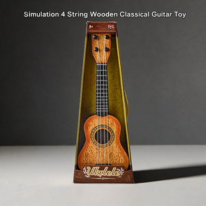 Puzle educativo <span class=keywords><strong>para</strong></span> niños, instrumento Musical de simulación, 4 cuerdas, guitarra clásica de madera, juegos - Product Image 4