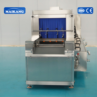 Automatische reinigingsmachine voor 304 roestvrijstalen kunststof kratten/omzetmanden met hogedruksproeier voor vlees en bakkerijproducten