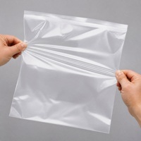Sac en plastique transparent OPP refermable avec impression d'avertissement sur fond blanc, auto-adhésif