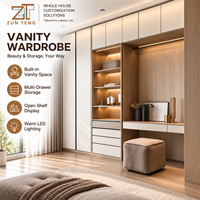 Armoire de toilette intégrée Regal Zunteng en finition mate et imitation bois pour la décoration intérieure de la chambre principale d'une villa moderne