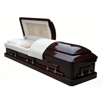 Cercueil en chêne de style américain pour adultes avec options personnalisables, garantie 1 an, accessoires de cercueil pour enterrement et crémation
