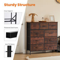 Commode moderne minimaliste pour chambre à coucher, armoire haute avec 9 tiroirs de rangement en tissu, organisateur de placard pour vêtements d'adultes et d'enfants