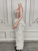 Abendkleider Elegante Ballkleider Luxuriöse Hochzeitskleider mit Federn