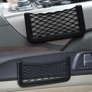 Organizador de almacenamiento en red para consola de coche Motorola, tamaño mediano/grande, con montaje adhesivo, bolsa de malla para consola central, para teléfono y accesorios - Product Image 2