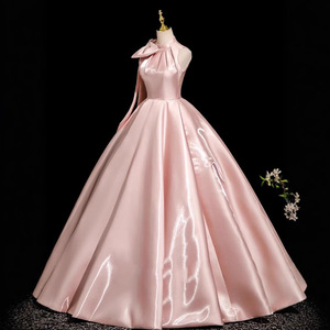 Nouvelle <span class=keywords><strong>Robe</strong></span> de Soirée de Mariage en Satin <span class=keywords><strong>Rose</strong></span> 2026, <span class=keywords><strong>Robe</strong></span> de Cérémonie <span class=keywords><strong>Adulte</strong></span> Élégante et Amincissante pour Banquet, avec Grand Pendentif - Product Image 3