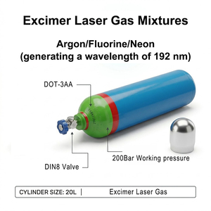 Mezcla de Gas Argón-Fluor (ArF) Premezclado para Láser de Cirugía Ocular Compatible <span class=keywords><strong>con</strong></span> Coherent Alcon Schwind, Cilindro de 20L <span class=keywords><strong>con</strong></span> Gas Excimer para Láser - Product Image 1
