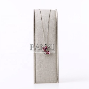 FANXI-Colgante de lino blanco cremoso para exhibición de Joyas, <span class=keywords><strong>expositor</strong></span> de collares para mostrador - Product Image 3