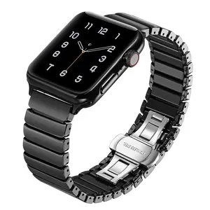 Keramik armband für Apple Watch Ultra 49mm Edelstahl Butterfly Buckle Straos für iwatch Serie 8 7 Keramik Apple Watch Band