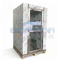 Cabine de douche d'air manuelle en acier inoxydable 304 antirouille pour une personne, dépoussiéreur de salle blanche