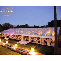 Tentes Chapiteaux de Luxe Transparentes avec Parois en Verre, Tentes de Mariage Personnalisées 10X30 pour Événements 100 300 500 Personnes, Grande Tente Extérieure en Aluminium