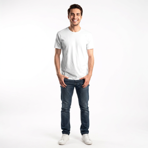 T-shirts pour hommes en matériau personnalisé de haute qualité, t-shirt personnalisé, coupe classique, respirant, manches courtes, décontracté - Product Image 1