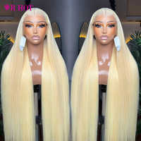 Perruque Lace Front 613 en Cheveux Humains 13x4, Prête à Porter Sans Colle, Cheveux Raides Naturels, Blond HD, Perruques Full Lace Front Brésiliennes en Cheveux Humains