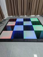 Piste de danse lumineuse LED pour scène, effet miroir infini 3D pour événements et mariages, carrelage magnétique LED pour sol