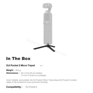 Microtrípode Original DJI <span class=keywords><strong>Pocket</strong></span> <span class=keywords><strong>2</strong></span> para <span class=keywords><strong>Accesorios</strong></span> <span class=keywords><strong>Osmo</strong></span> <span class=keywords><strong>Pocket</strong></span> <span class=keywords><strong>2</strong></span> - Product Image 2