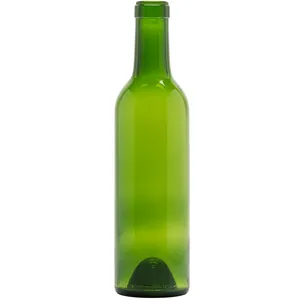 375 ml Champagne Green Antique Green Bordeaux Wine Bottles, Punted, Cork 24/cs