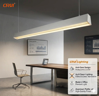 Nouvelle conception de luminaire suspendu linéaire LED en aluminium 36W/40W, garantie 5 ans, CRI 90, indice de protection IP44, éclairage intérieur résidentiel à intensité variable