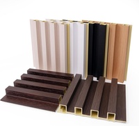Décoration intérieure, panneau mural classique 3D à rainures, revêtement en PVC, grain de bois, grille, panneau mural en plastique pour intérieur