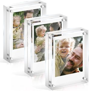 Marcos de Fotos Acrílicos Translúcidos Personalizados de Sobremesa, con Bordes de Color, Estilo Flotante - Product Image 1