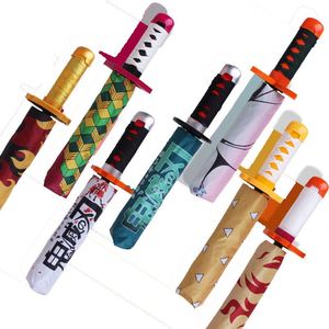7 Estilos de Paraguas Plegable con Forma de Espada de Anime, Kimetsu No Yaiba, Kamado Tanjirou, Accesorio de Cosplay de Verano, para Comic Con - Product Image 1