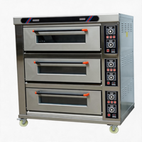 Four de boulangerie commercial en acier inoxydable à 3 niveaux et 6 plateaux pour la cuisson du pain et des gâteaux