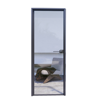 Puerta de Aluminio con Marco Delgado y Vidrio Templado, Hermética e Impermeable, Directo de Fábrica, para Recámara Principal