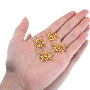 จี้สเตนเลสสตีลจากการเผาดวงอาทิตย์แบบรูคู่ตัวเชื่อมต่อแบบคลื่นเสน่ห์สำหรับเครื่องประดับ DIY ทำเครื่องประดับคริสเตียนสำหรับ - Product Image 5