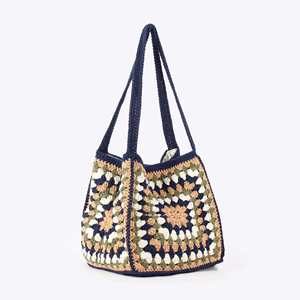 2025 New Woven Cotton <b>Rope</b> Crochet <b>Bag</b> Ethnic Style Large Capacity Open Closure Versatile Daily Use for Women - Product Image 2