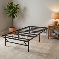 Cadre de lit pliable moderne en acier et tube métallique, réglable, pour lit King Size, gain de place, meuble de chambre double/Queen, lit pliant